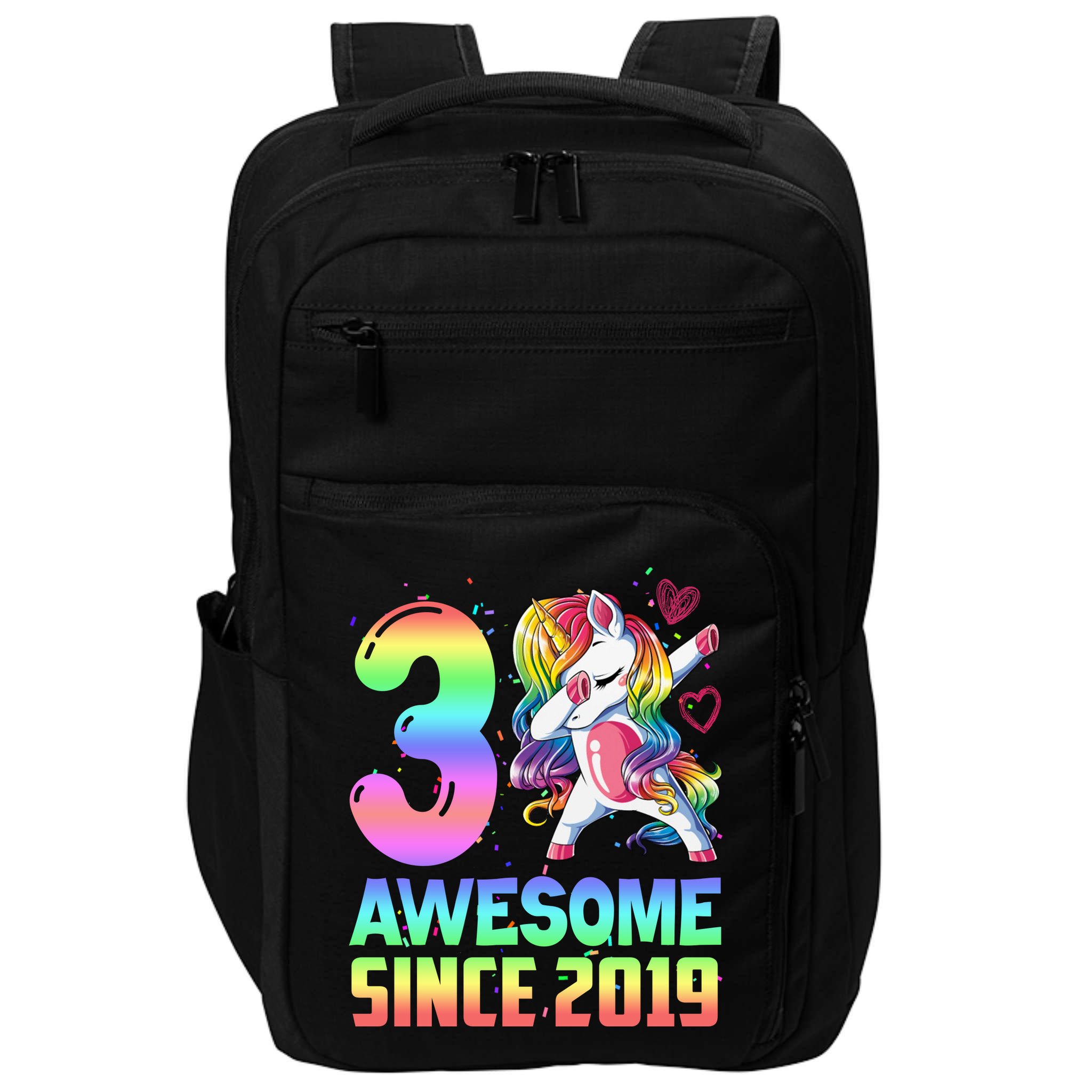 Awesome Since 2019 Unicorn 3rd Birthday 3 Years Old Impact Tech Backpack