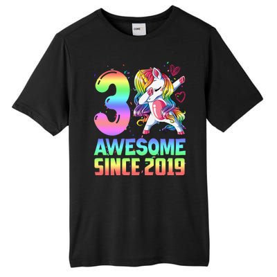 Awesome Since 2019 Unicorn 3rd Birthday 3 Years Old Tall Fusion ChromaSoft Performance T-Shirt