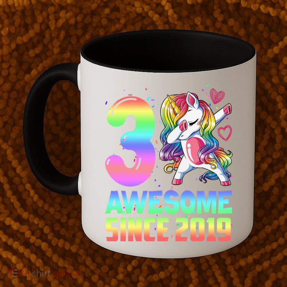 Awesome Since 2019 Unicorn 3rd Birthday 3 Years Old Mug