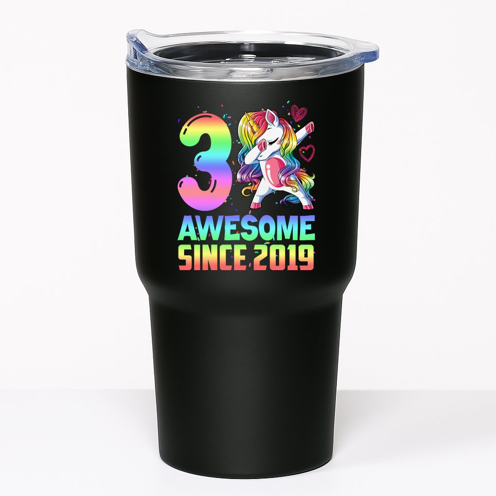 Awesome Since 2019 Unicorn 3rd Birthday 3 Years Old Tumbler
