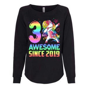 Awesome Since 2019 Unicorn 3rd Birthday 3 Years Old Womens California Wash Sweatshirt