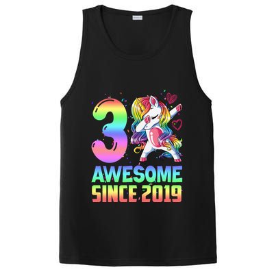 Awesome Since 2019 Unicorn 3rd Birthday 3 Years Old PosiCharge Competitor Tank
