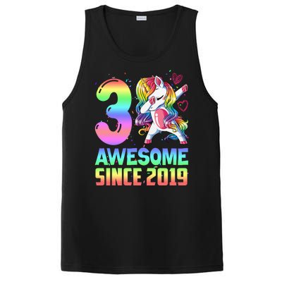 Awesome Since 2019 Unicorn 3rd Birthday 3 Years Old PosiCharge Competitor Tank