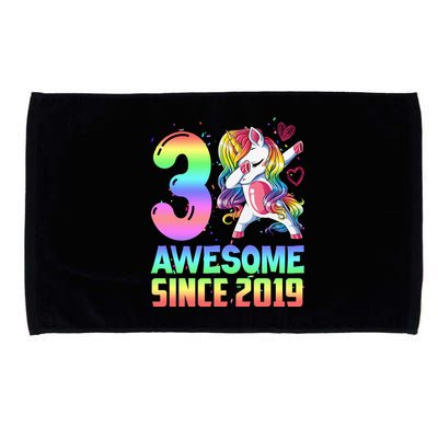 Awesome Since 2019 Unicorn 3rd Birthday 3 Years Old Microfiber Hand Towel