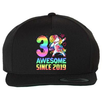 Awesome Since 2019 Unicorn 3rd Birthday 3 Years Old Wool Snapback Cap