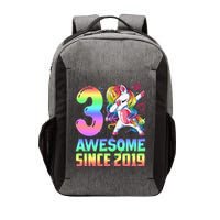 Awesome Since 2019 Unicorn 3rd Birthday 3 Years Old Vector Backpack