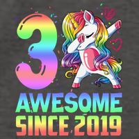 Awesome Since 2019 Unicorn 3rd Birthday 3 Years Old Vector Backpack