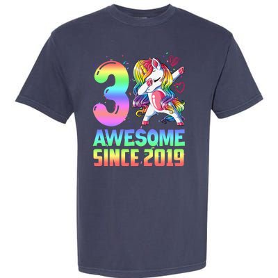 Awesome Since 2019 Unicorn 3rd Birthday 3 Years Old Garment-Dyed Heavyweight T-Shirt