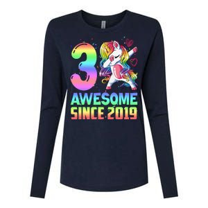 Awesome Since 2019 Unicorn 3rd Birthday 3 Years Old Womens Cotton Relaxed Long Sleeve T-Shirt