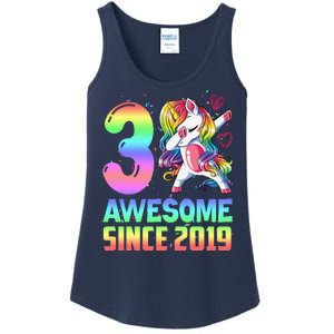 Awesome Since 2019 Unicorn 3rd Birthday 3 Years Old Ladies Essential Tank