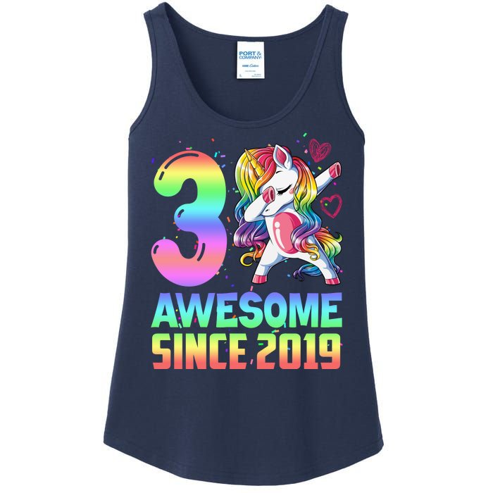 Awesome Since 2019 Unicorn 3rd Birthday 3 Years Old Ladies Essential Tank