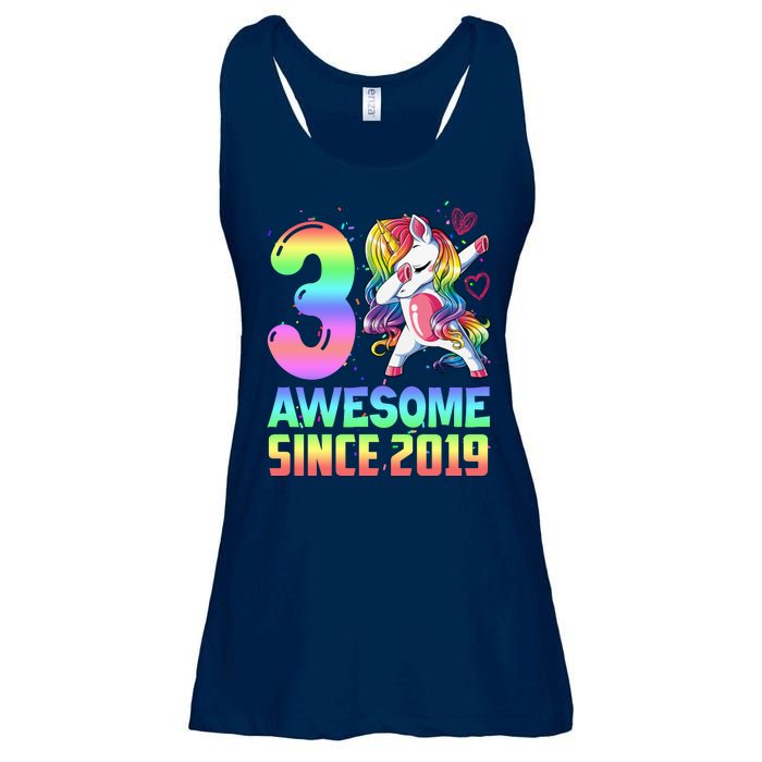 Awesome Since 2019 Unicorn 3rd Birthday 3 Years Old Ladies Essential Flowy Tank