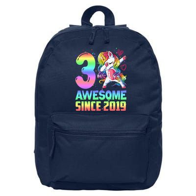 Awesome Since 2019 Unicorn 3rd Birthday 3 Years Old 16 in Basic Backpack