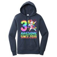 Awesome Since 2019 Unicorn 3rd Birthday 3 Years Old Women's Pullover Hoodie