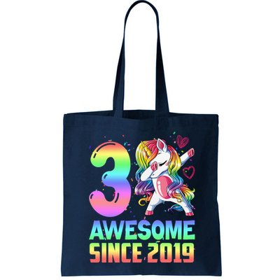 Awesome Since 2019 Unicorn 3rd Birthday 3 Years Old Bag