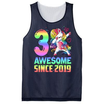 Awesome Since 2019 Unicorn 3rd Birthday 3 Years Old Mesh Reversible Basketball Jersey Tank