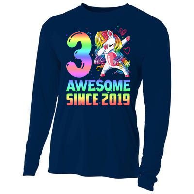 Awesome Since 2019 Unicorn 3rd Birthday 3 Years Old Cooling Performance Long Sleeve Crew