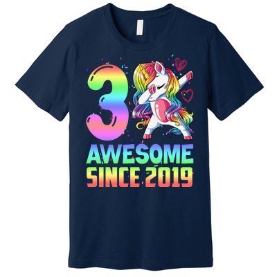 Awesome Since 2019 Unicorn 3rd Birthday 3 Years Old Premium T-Shirt