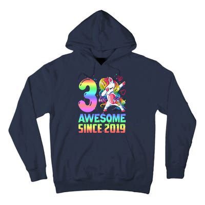 Awesome Since 2019 Unicorn 3rd Birthday 3 Years Old Tall Hoodie