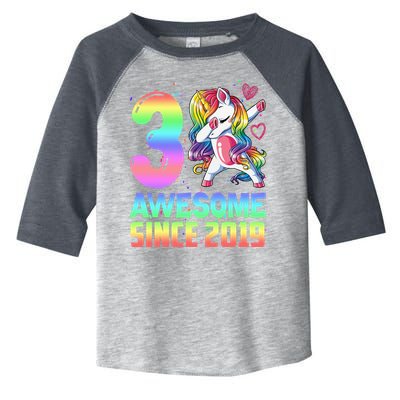 Awesome Since 2019 Unicorn 3rd Birthday 3 Years Old Toddler Fine Jersey T-Shirt