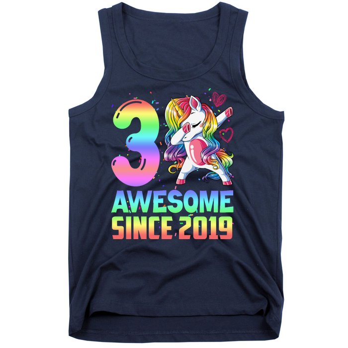 Awesome Since 2019 Unicorn 3rd Birthday 3 Years Old Tank Top