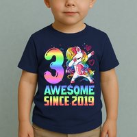 Awesome Since 2019 Unicorn 3rd Birthday 3 Years Old Toddler T-Shirt