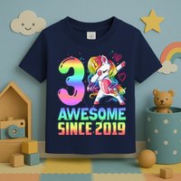 Awesome Since 2019 Unicorn 3rd Birthday 3 Years Old Toddler T-Shirt