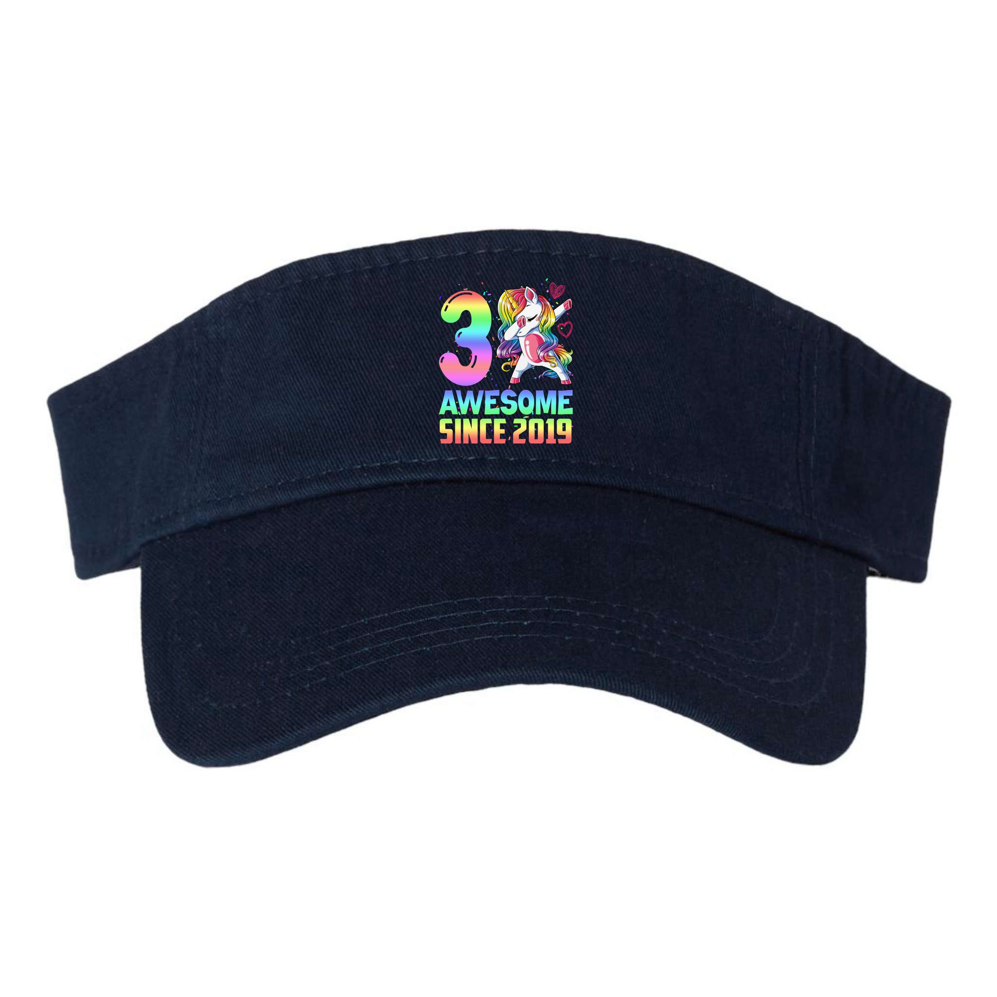 Awesome Since 2019 Unicorn 3rd Birthday 3 Years Old Visor