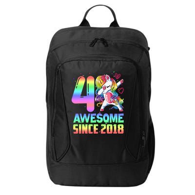 Awesome Since 2018 Unicorn 4th Birthday 4 Years Old City Backpack