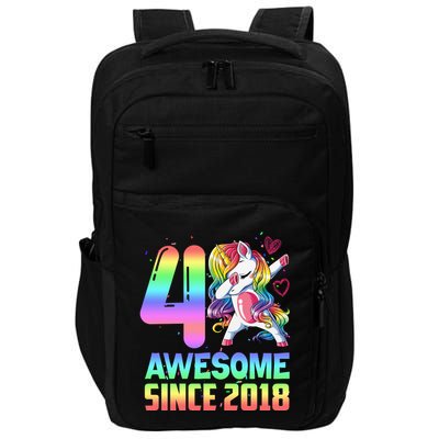 Awesome Since 2018 Unicorn 4th Birthday 4 Years Old Impact Tech Backpack