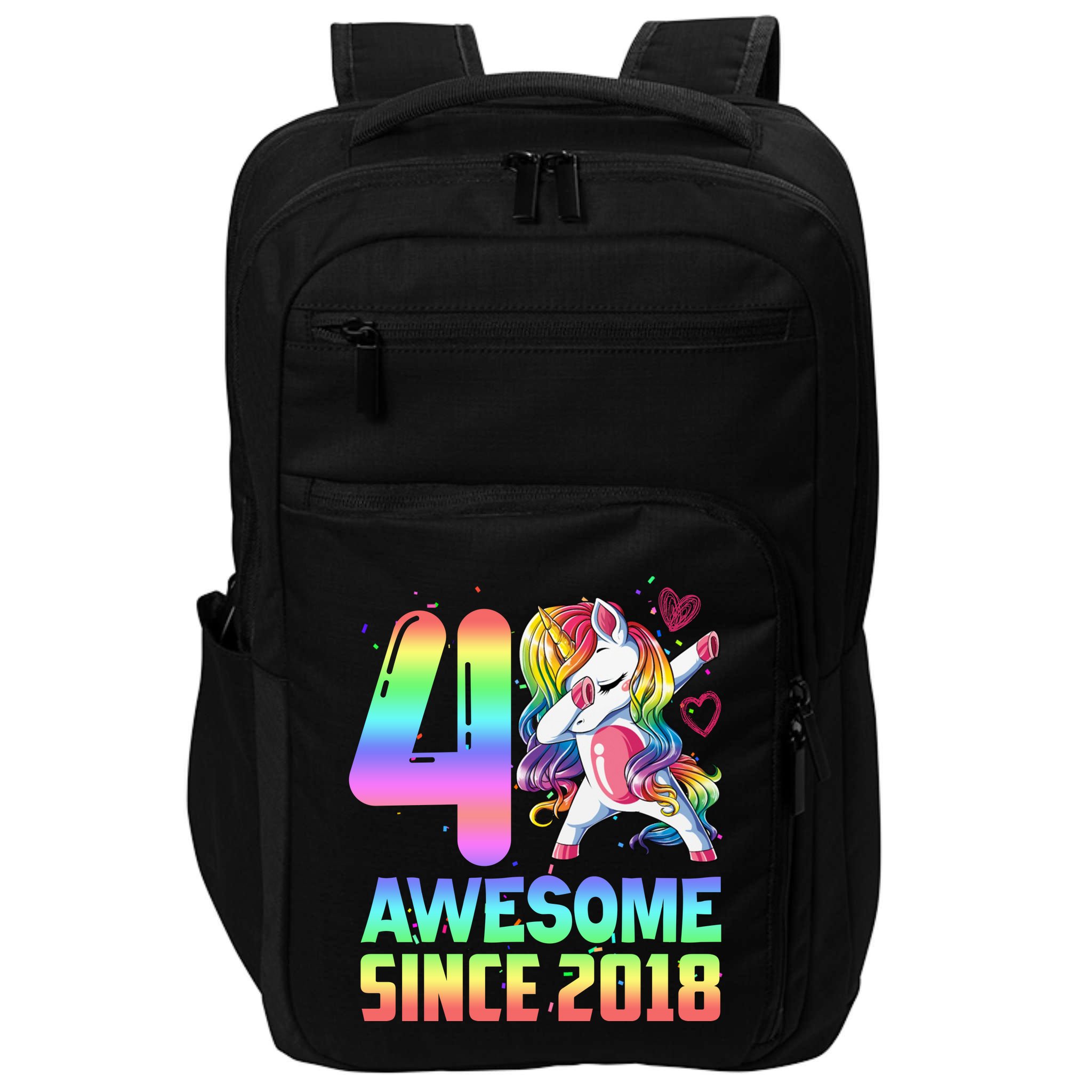 Awesome Since 2018 Unicorn 4th Birthday 4 Years Old Impact Tech Backpack