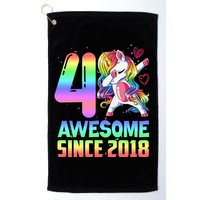 Awesome Since 2018 Unicorn 4th Birthday 4 Years Old Golf Towel