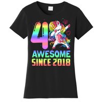 Awesome Since 2018 Unicorn 4th Birthday 4 Years Old Women's T-Shirt