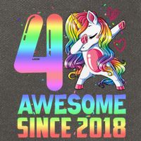 Awesome Since 2018 Unicorn 4th Birthday 4 Years Old Cotton Canvas Backpack