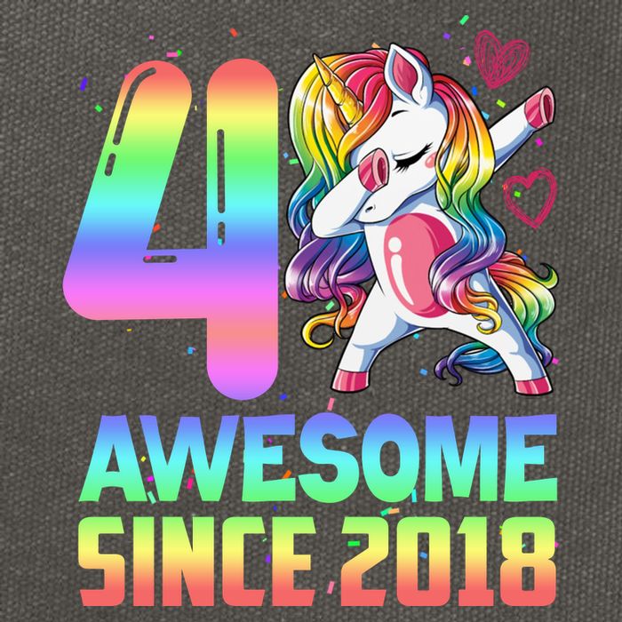 Awesome Since 2018 Unicorn 4th Birthday 4 Years Old Cotton Canvas Backpack