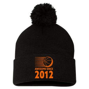 Awesome Since 2012 Basketball 11th Birthday Pom Pom 12in Knit Beanie