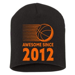 Awesome Since 2012 Basketball 11th Birthday Short Acrylic Beanie