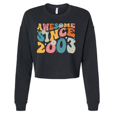 Awesome Since 2003 20th Birthday Retro Gifts Born In 2003 Cropped Pullover Crew