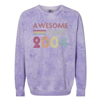 Awesome Since 2004 18th Birthday Retro Colorblast Crewneck Sweatshirt