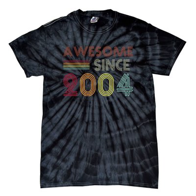 Awesome Since 2004 18th Birthday Retro Tie-Dye T-Shirt