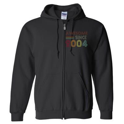 Awesome Since 2004 18th Birthday Retro Full Zip Hoodie