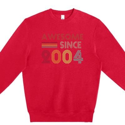 Awesome Since 2004 18th Birthday Retro Premium Crewneck Sweatshirt