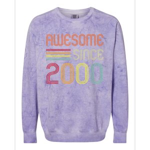 Awesome Since 2000 23rd Birthday Retro Colorblast Crewneck Sweatshirt