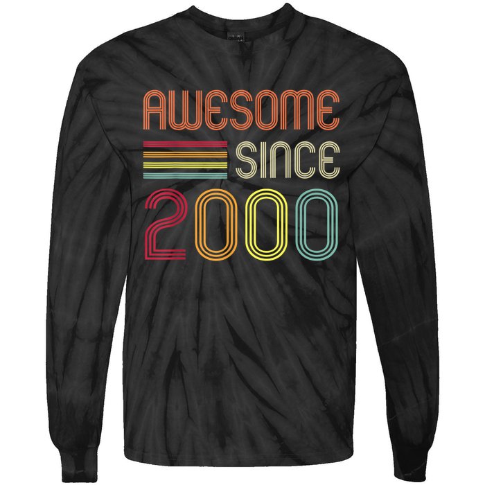 Awesome Since 2000 23rd Birthday Retro Tie-Dye Long Sleeve Shirt