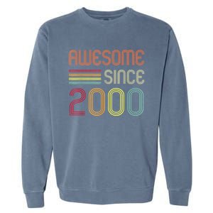 Awesome Since 2000 23rd Birthday Retro Garment-Dyed Sweatshirt