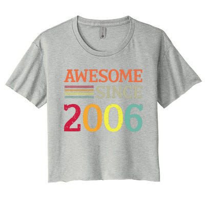 Awesome Since 2006 17th Birthday Retro Vintage Women's Crop Top Tee