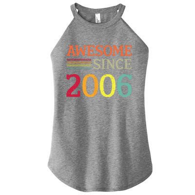 Awesome Since 2006 17th Birthday Retro Vintage Women’s Perfect Tri Rocker Tank