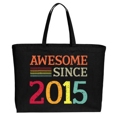 Awesome Since 2015 8th Birthday Retro Vintage Cotton Canvas Jumbo Tote