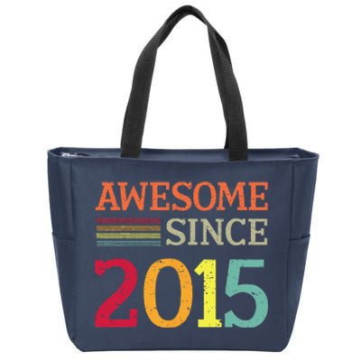 Awesome Since 2015 8th Birthday Retro Vintage Zip Tote Bag