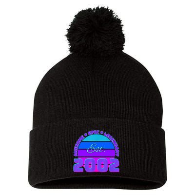 Awesome Since 2002, Born In 2002 Pom Pom 12in Knit Beanie